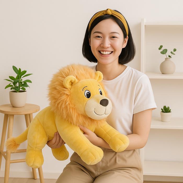 Boneka Animal Lion Murah Ukuran L /Boneka Binatang Model Singa lucu SNI Bahan yelvo Import Hadiah