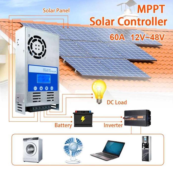 SCC MPPT 60A 60 A Solar Charge Controller 12V 24V 36V 48V