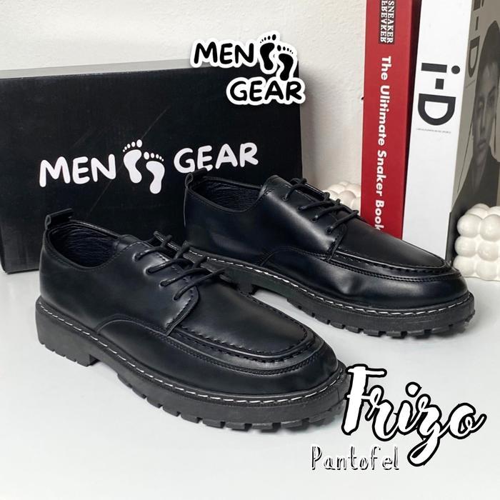 Aerostreet - Frizo Sepatu Pantofel Pria Original Sepatu Kerja Formal Cowok Docmart Hitam Black Karet