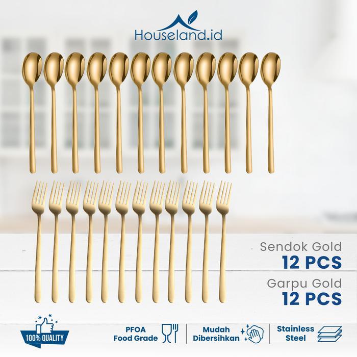 1 LUSIN SENDOK 1 LUSIN GARPU SENDOK KOREA SET SENDOK MAKAN SENDOK SET TEBAL KITCHENWARE