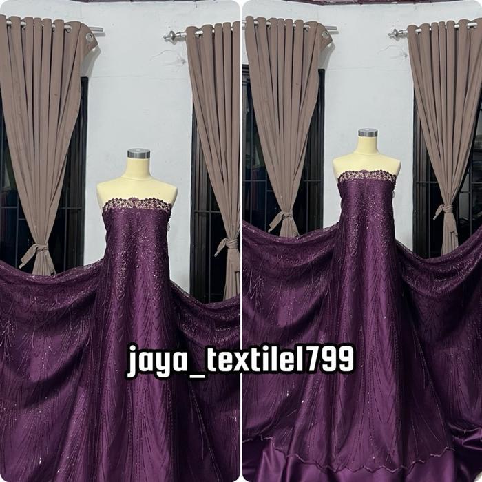 Kain tile payet premium / kain tile bordir payet tebal / Tile payet bahan kebaya