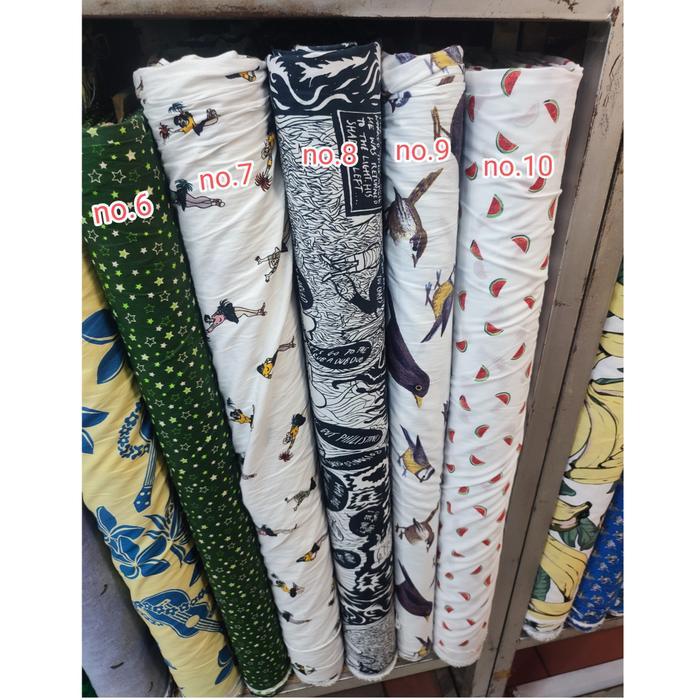 kain katun rayon corak / kain rayon motip corak meteran