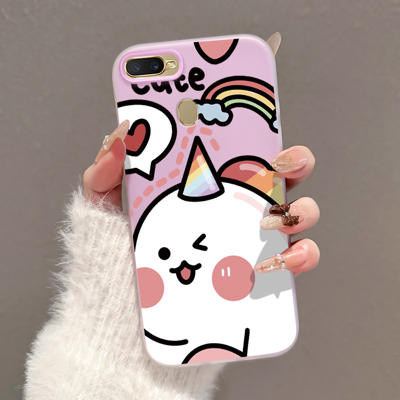 Casing Hp Untuk OPPO A7 OPPO A5s OPPO A12 OPPO A12S A11k Case Casing Pola Dinosaurus dan unicorn Ces