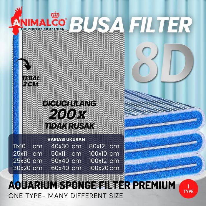 Busa Honeycomb Filter 8D 8 Lapis Nano Spons Aquarium Media Magic Kapas Sponge Akuarium Aquascape