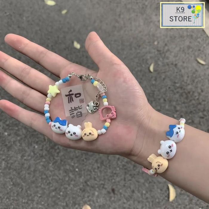 Gelang Manik-Manik Karakter Lucu Adjustable Gelang Anak Manik Manik Kartun Lucu