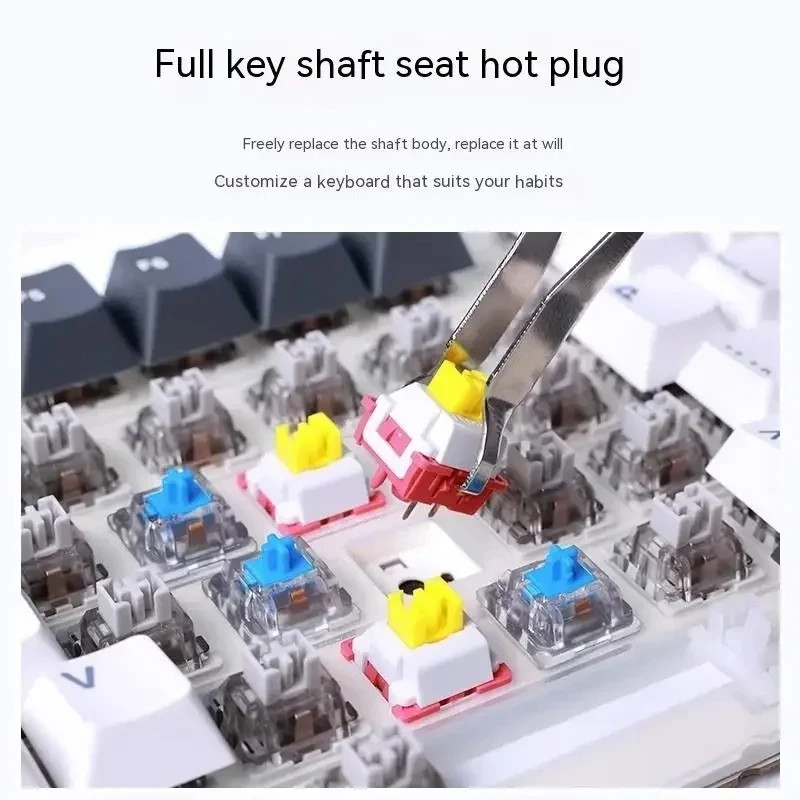 Aula F87 Pro Mechanical Keyboard Wired 2.4g Wireless Bluetooth Tri Mode 8000mAh 87Key Hotswap Rgb