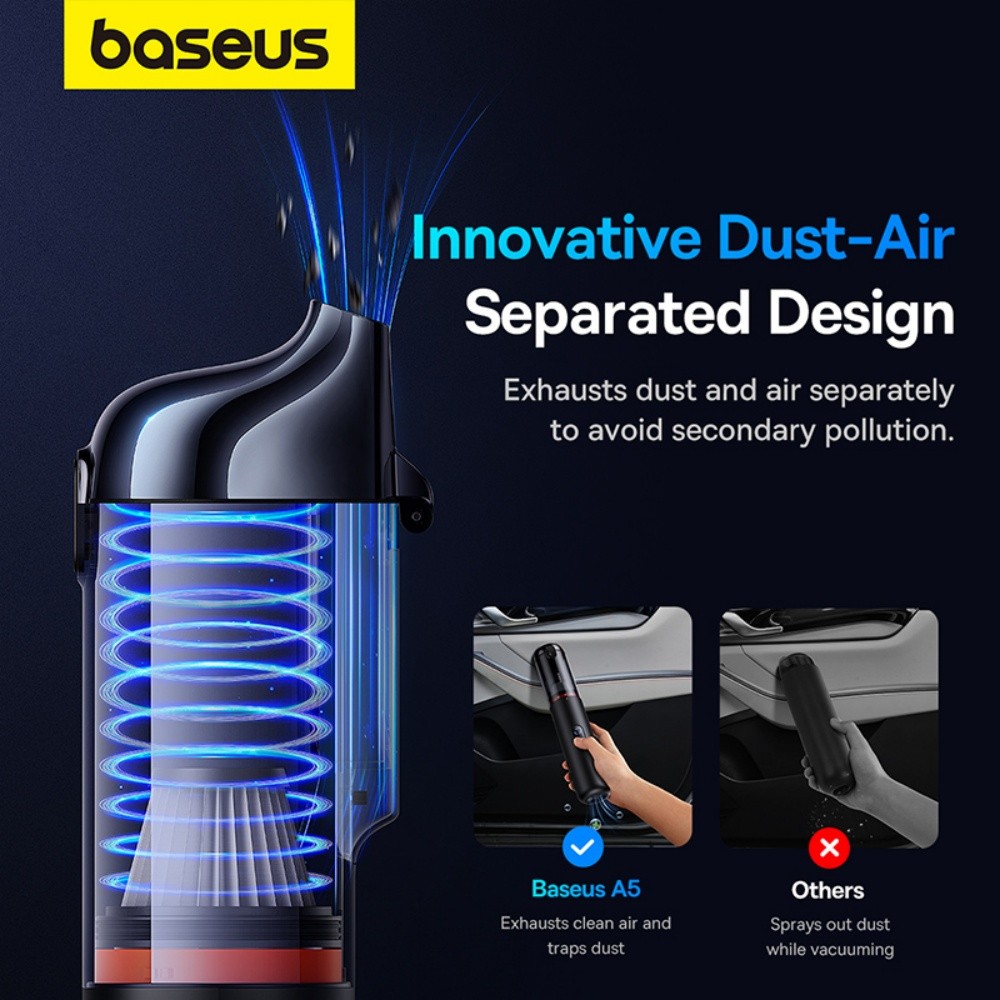 Baseus A5 Wireless Car Vacuum Cleaner 16000Pa for Car Inner Cleaning Home Powerful Portable Handheld