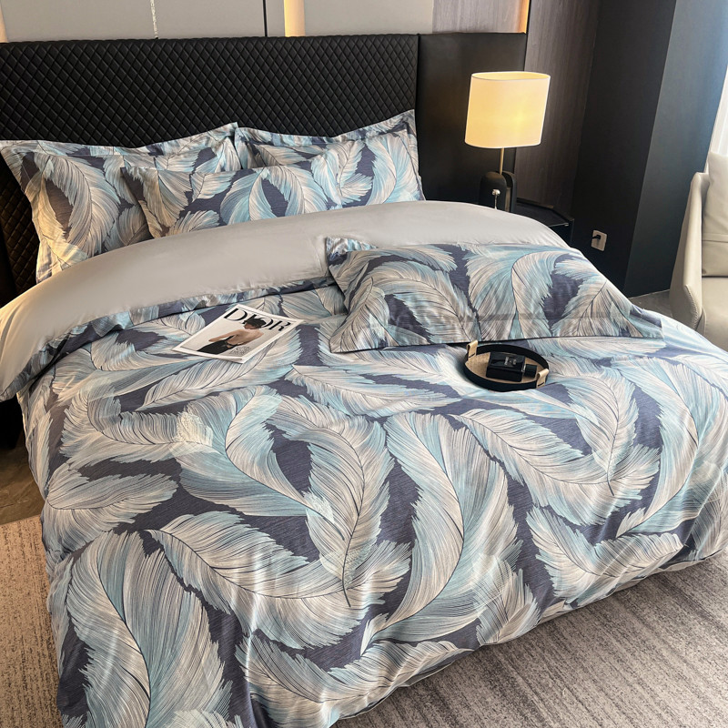 3 Pc 100%Egyptian Cotton Det Cover Set Printing Det Cover Single Bed Double Bed Extra King Set Soft