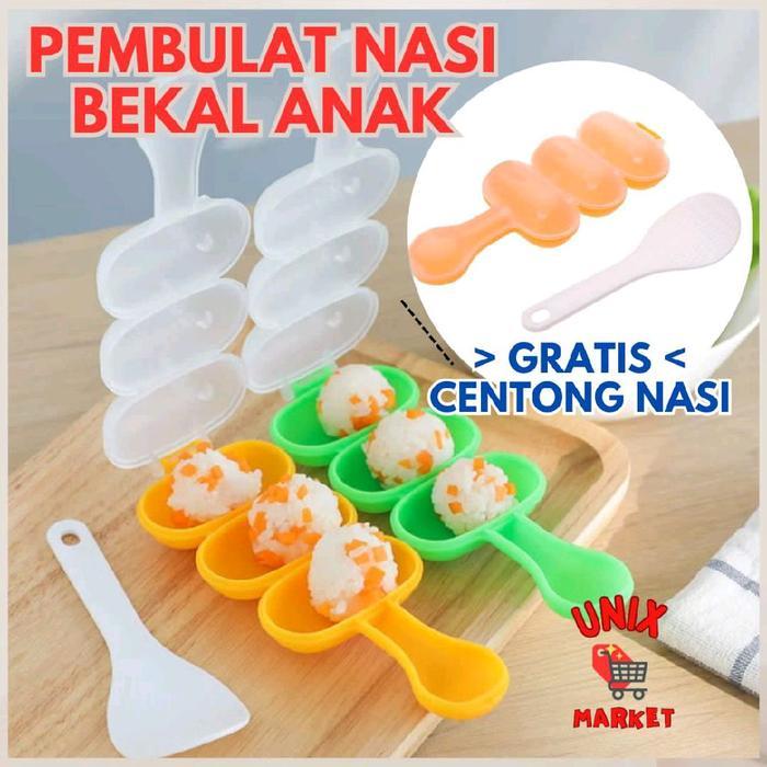 cetakan nasi bulat mini / Cetakan Nasi Bento Bulat Bola + Centong Nasi Cetakan Bento Rice Ball