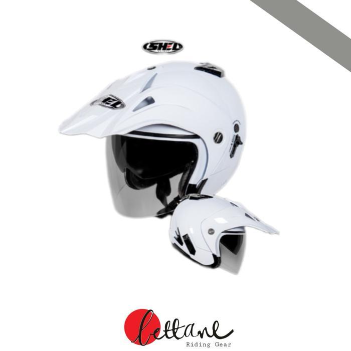 SIAPKIRIM SHEL Helm SHEL ADV 150 Solid Half Face Double Visor Semi dengan Ventilasi Anti Maling &