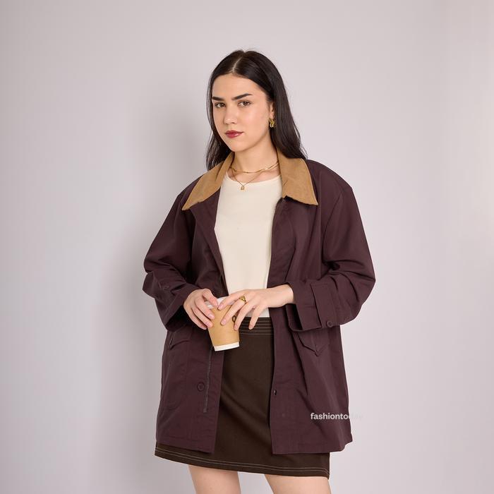 cnm Lara Barn Jacket Fashiontoday - Daily Barn Jacket Outer Wanita Lengan Panjang - Bisa Sampai Big