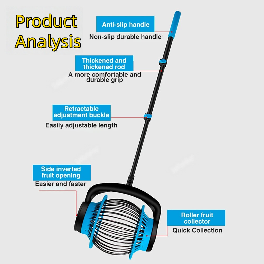 Retractable Nut Gatherer Fruit Picker Fruit Ball Nut Collector Quick Picker Does Not Hurt Fruit
