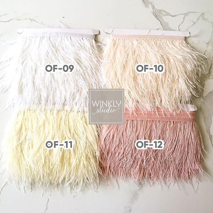 "New" Bulu Ostrich Pendek 8cm - 10cm Ostrich Feather 10 cm Renda Ostrich