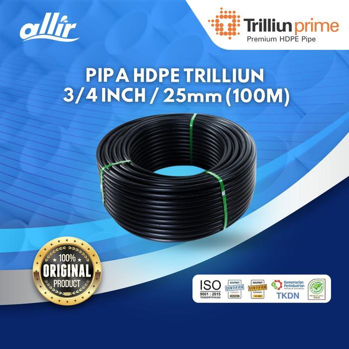 Allir - Trilliun Pipa HDPE 3/4" Selang PE Hitam PDAM Plastik Pipe Polietilena 3/4 Inch PE PN10