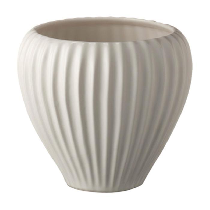 Vase / Vas Bunga Jenggala 15 x 15 x 14 cm Lines Putih