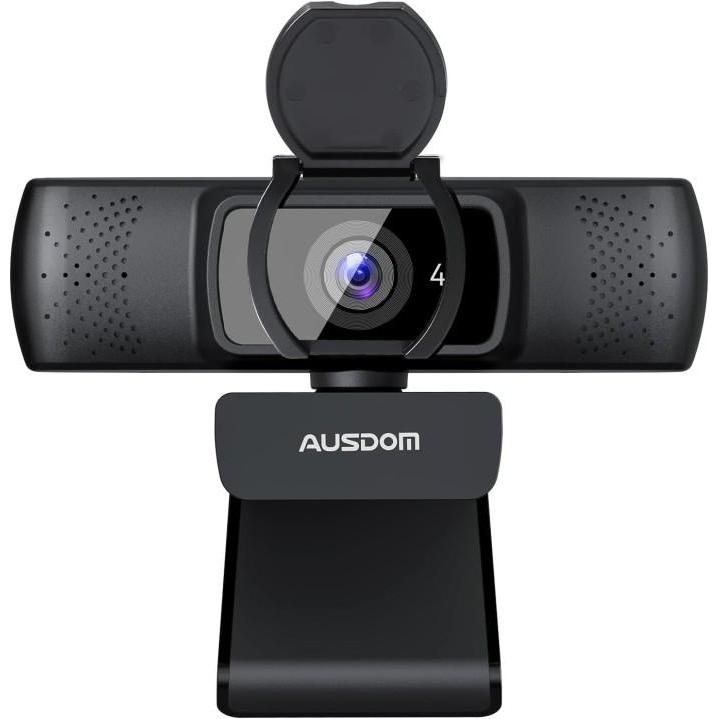 Ausdom Webcam 2K Autofocus With Microphone, Privacy Cover - Af640 2K