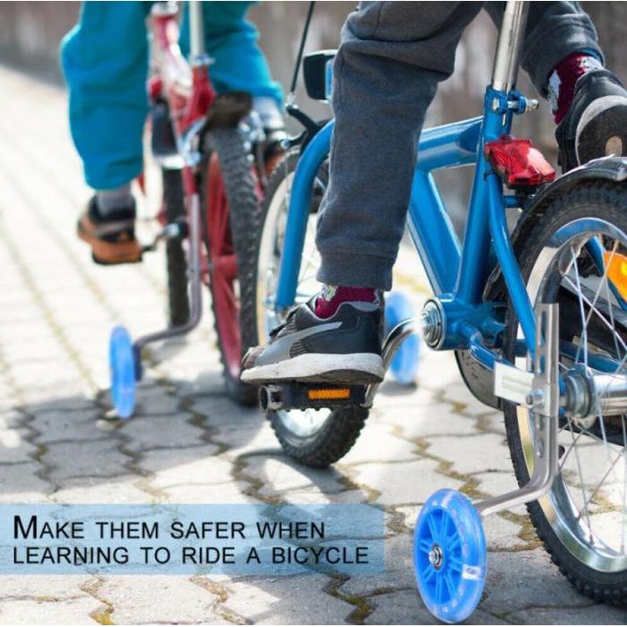 Roda Bantu Anak Training Wheel LED Lampu Sepeda Roda Belajar 12 16 Gratis Ongkir