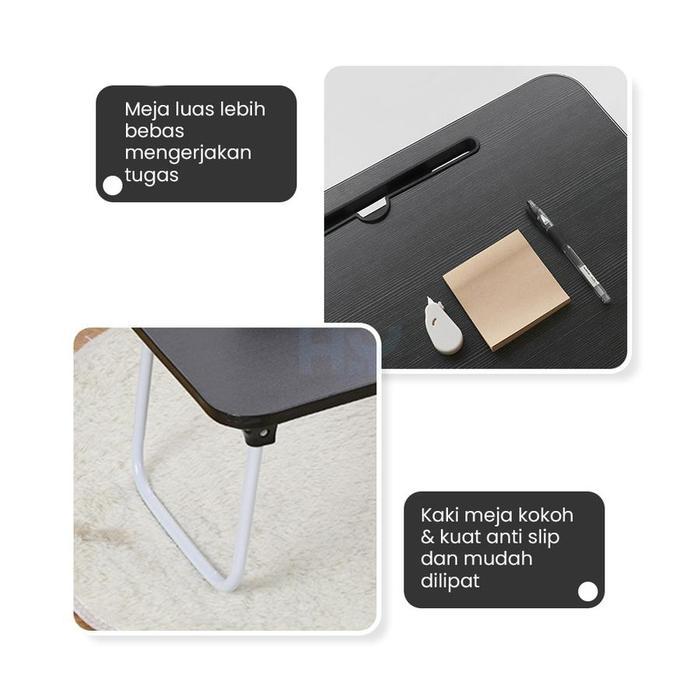 LIVIRO Furniture Meja Belajar Anak / Meja Ngaji Gambar Lipat Laptop Portable Bahan Kayu HPL Tebal