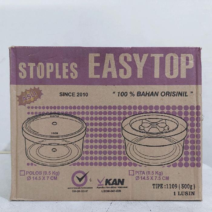 (1 Lusin) Toples Easytop Bulat 1109 - 500 Gram Toples Bulat Easytop Toples 500 Gram