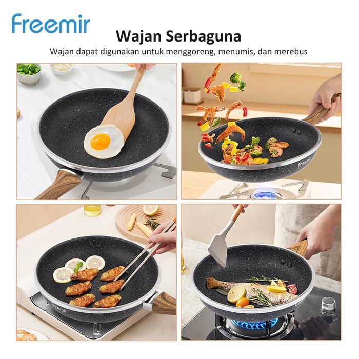 [Crehom] Freemir Wajan Anti Lengket 24 Cm Teflon Penggorengan Frying Anti Mengelupas Set