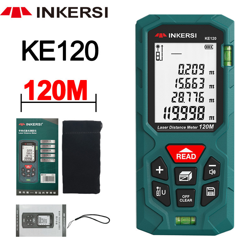 INKERSI Pita Pengukur Laser Digital 40M Pengukur Jarak Laser Pengukur Jarak Akurat Konstruksi Roulet