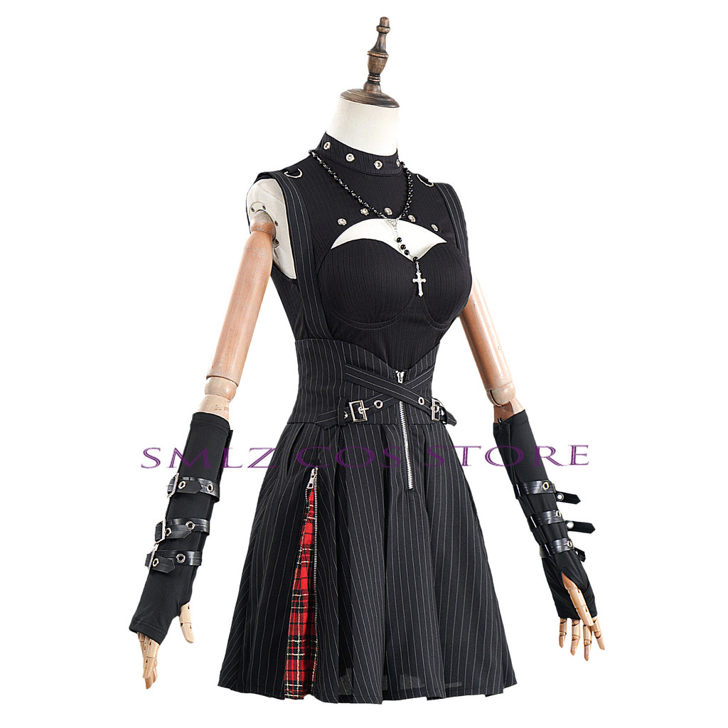 Misa Cosplay Anime Death Note Costume Amane Misa Dress Outfit Necklace Gothic Black Uniform Skirt
