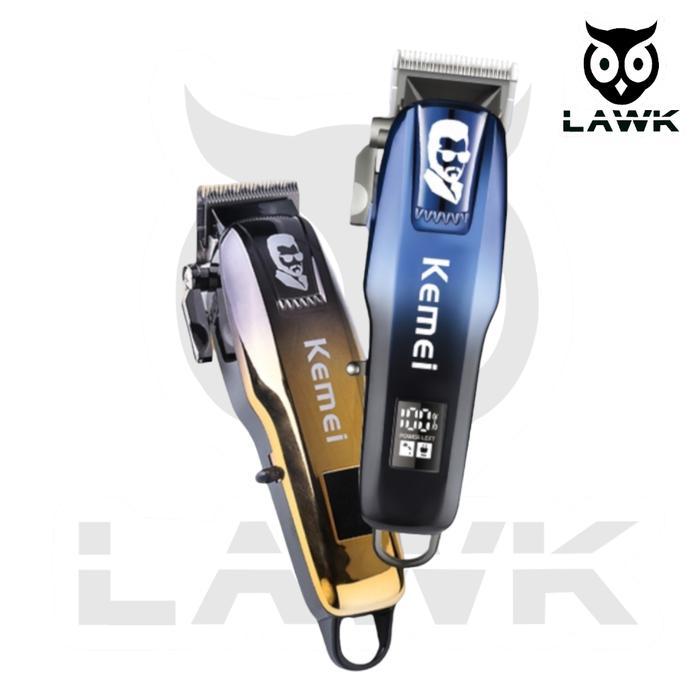 Kemei KM-709A Hair Clipper Mesin Cukur Rambut Profesional Rechargeable Biru