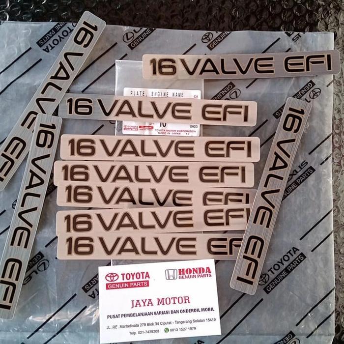 PLATE ENGINE NAME STICKER MESIN COROLLA GREAT ORIGINAL 16 VALVE EFI