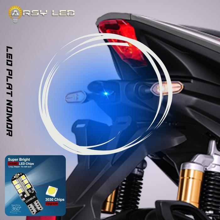 "New" ARSY LED Lampu Plat Nomor Motor Beat Vario Nmax Aerox Matic Kendaraan Car