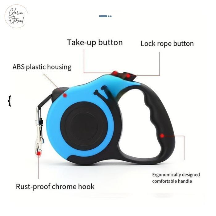 [Gloria] Tali Pengikat Hewan Peliharaan Uk. 3M dan 5M / Tali Tuntun Hewan Anjing Kucing Panjang