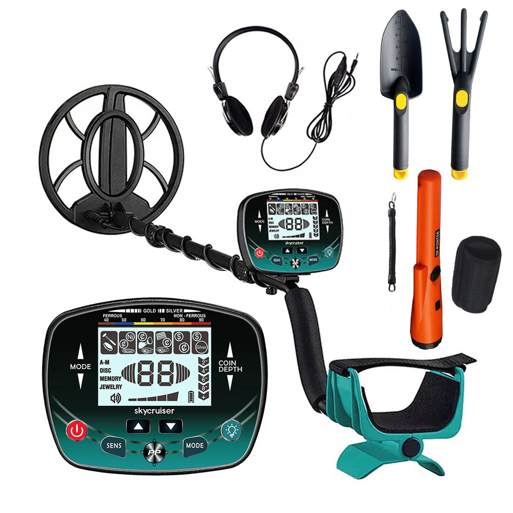 Professional MD910 Metal Detector 9.8 Inch Waterproof Search Coil Underground Treasure Gold Finder
