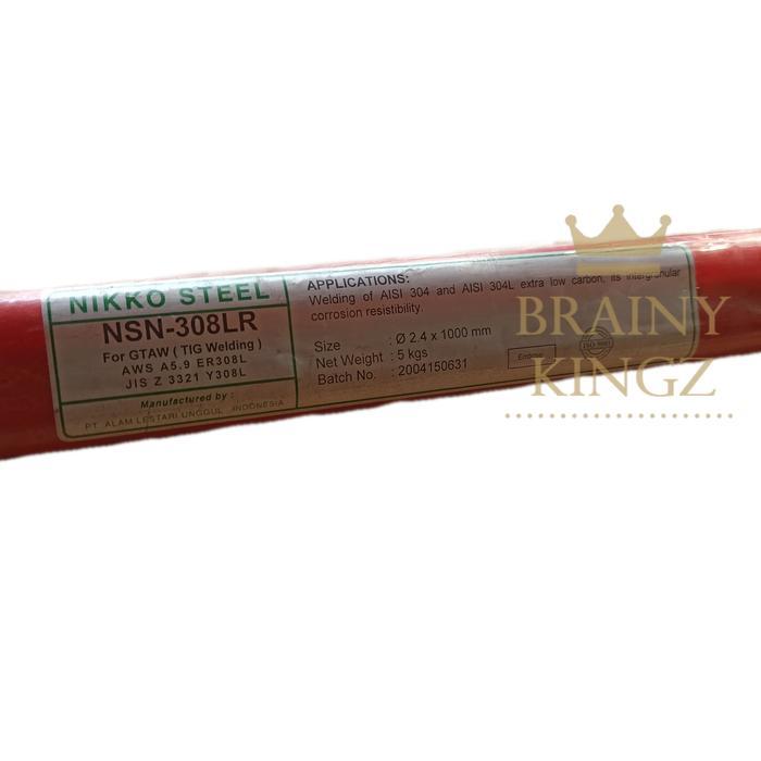 Kawat Las TIG Nikko Steel NSN308LR ER308L 2,4mm NSN 308LR 2.4mm, 5 kg