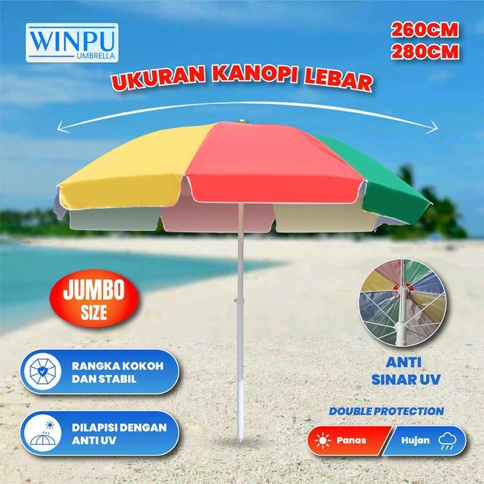 WINPU Payung Tenda Jualan Besar Ukuran JUMBO (260Cm ) Anti Uv