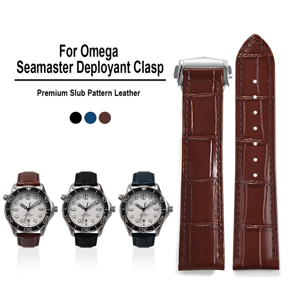 For Omega Seamster Watch Original Leather Watch Strap 19mm 20mm 21mm 22mm Solid Steel Deployant