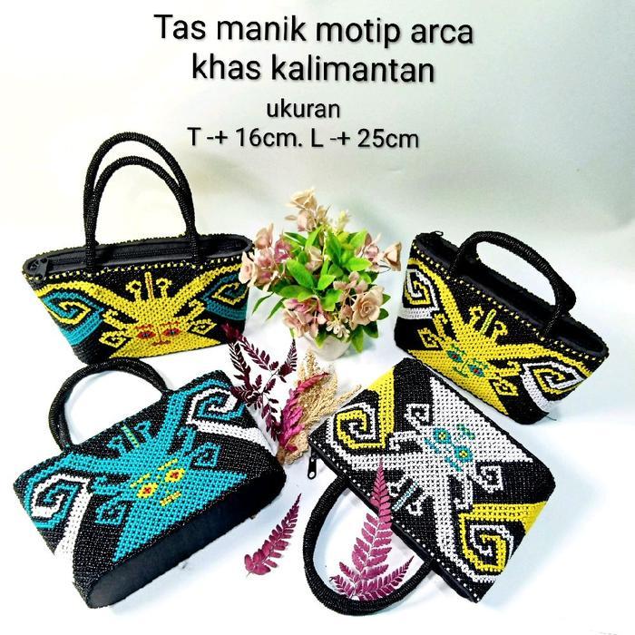 Tas Manik Khas Kalimantan Motip Arca_Tas Manik Tote Bag_Tas Manik Mote Mote Jinjing Khas Kalimantan