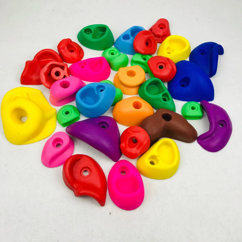 30pcs/set Rock Climbing Holds Kids Wood Wall Climbing Stones Toys Playground Game Hand Feet Hold