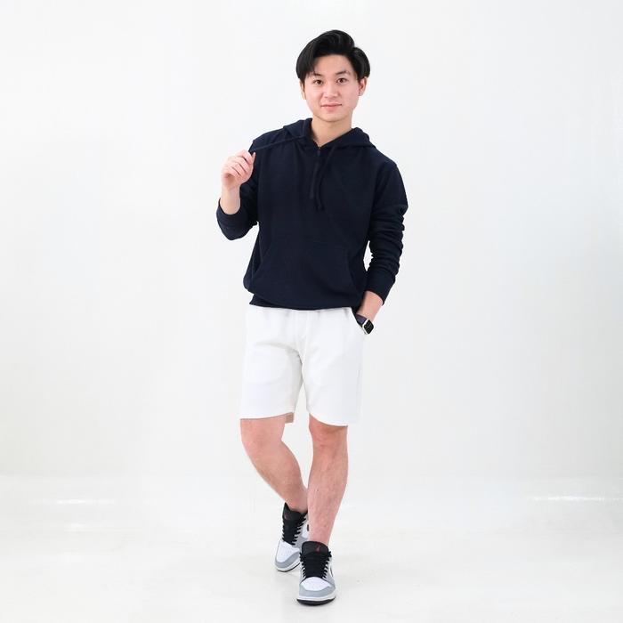 sar SAGI Men - Kai Zip Hoodie Jacket Outer Jacket Pria Knit Hoodie Half Zip Jaket Sweater Panjang