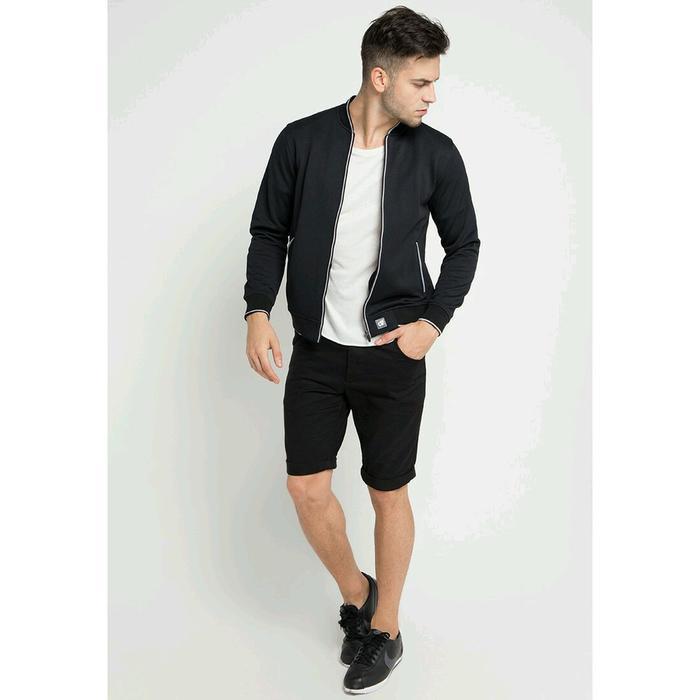 sar d&f Jaket pria Bomber - Hitam