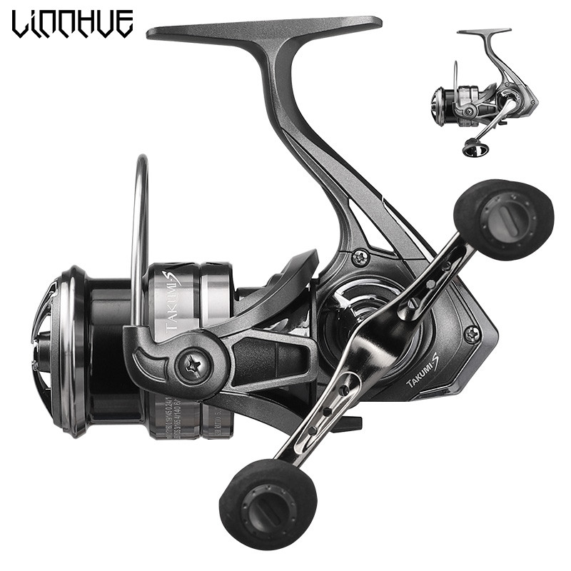 LINNHUE Fishing reel 1500 2500 Professional Lure Fishing Shallow Spool Single Double Grip Spinning R
