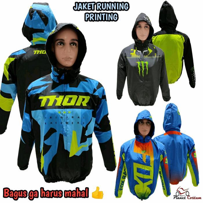 Pcj9 Jaket Hoodie Running Motif Jersey Celana Cross Motor Trail Motocross