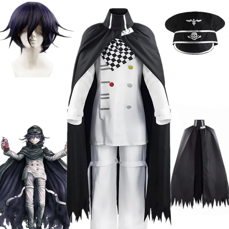 Danganronpa V3 Kokichi Oma Cosplay Costume Prent Uniforms Cloak Full Set Halloween Carnival Clothes