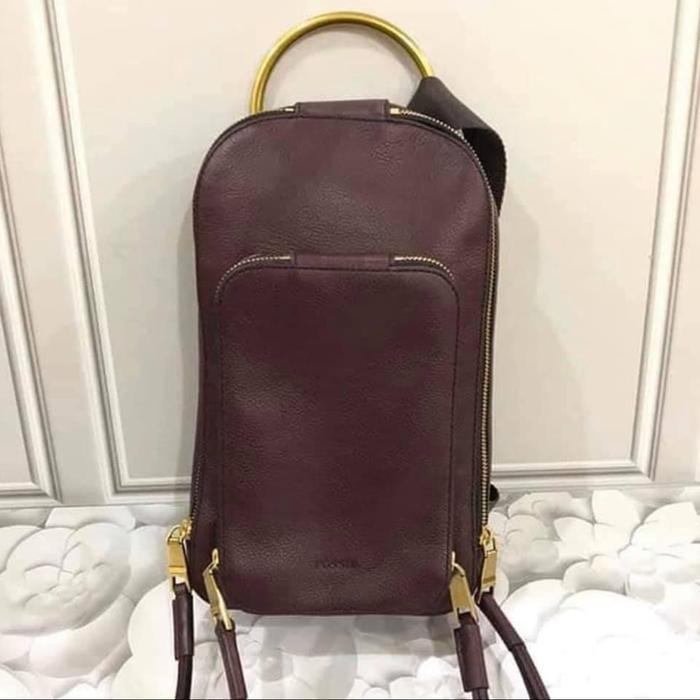 terlaris Fossil Dove Sling Bag Leather - original 100% ori