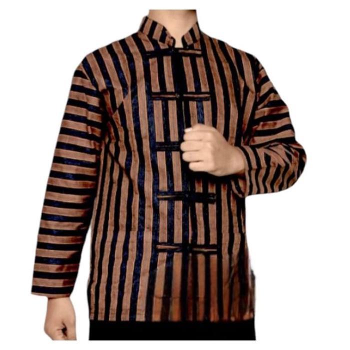 Baju Koko Lurik Shanghai / Surjan Koko Cina / Baju Jawa Model Terbaru