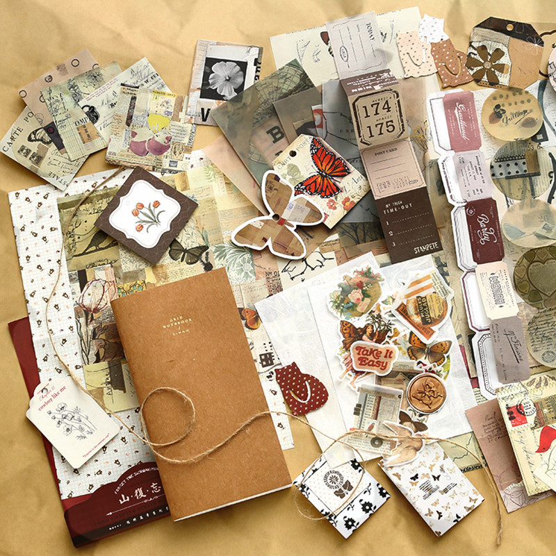 Scrapbook Supplies, Aesthetic Diary Tool Kit, Material Paper Set, Simple Instagram Style Background,