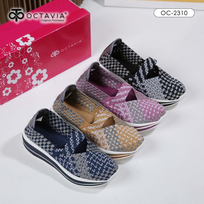 Berrybenka - [ORIGINAL] Sepatu Slip On Rajut Knit Wedges Wanita #OC-2310