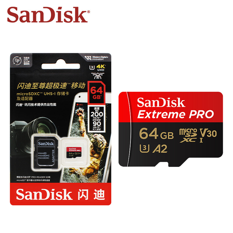 SanDisk A2 TF Card Extreme Pro MicroSDXC 64GB 128GB 256GB 512GB Memory Card A1 32GB Original SDHC