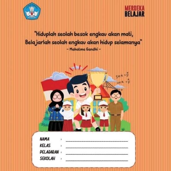 "New" Sampul Buku Kertas Coklat Kuarto Tebal 15 pcs, aesthetic, kata motivasi dan unik