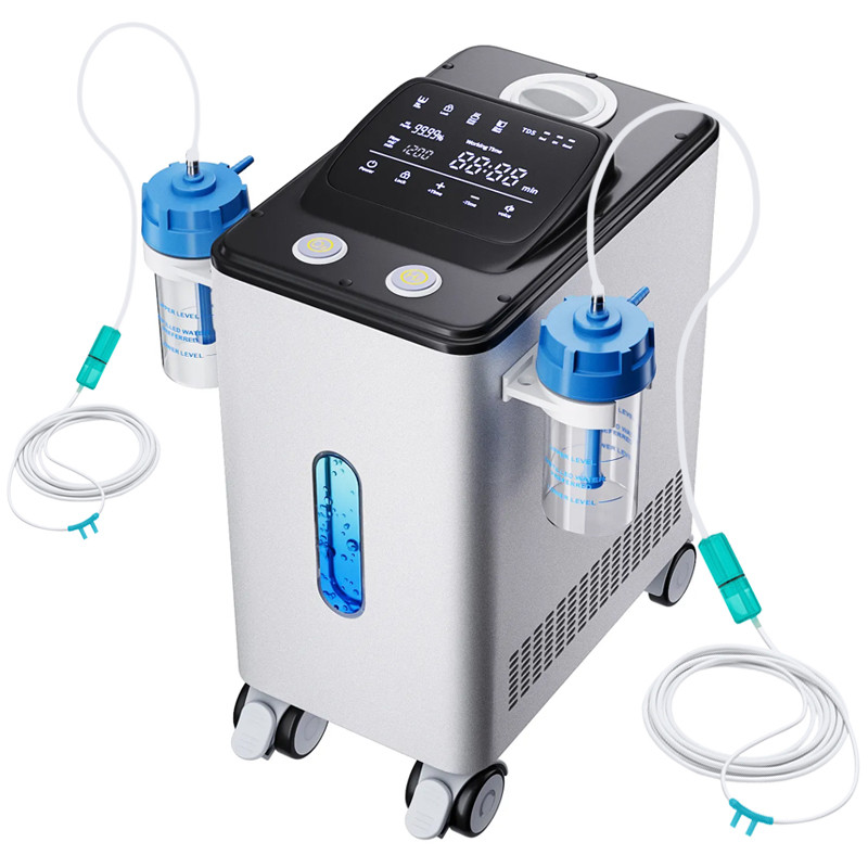99.99% Purity Hydrogen Water Generator Quiet Hydrogen Inhalation Machine O2 HHO Double Outlet