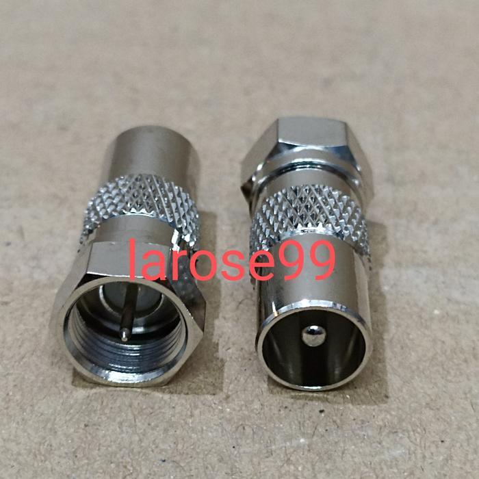 "New" Sambungan Konektor F Jarum To Jack Antena TV MALE