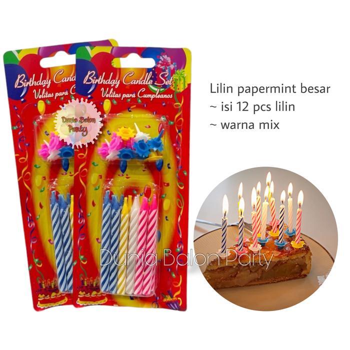 Lilin Peppermint Besar/ Lilin Papermin / Lilin Ulang Tahun